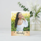 Gold Foil Afstuderen Photo Script Hartelijk dank Briefkaart (Staand voorkant)
