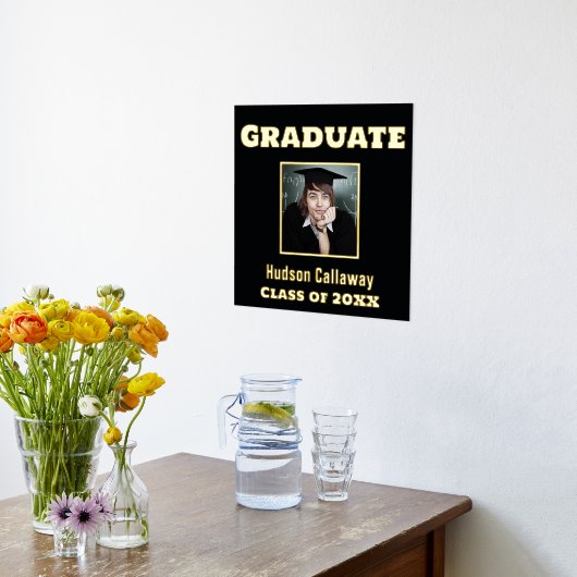 Gold Foil Afstuderen Poster Uw foto (Laag (Keuken))