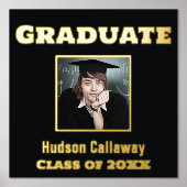 Gold Foil Afstuderen Poster Uw foto (Voorkant)