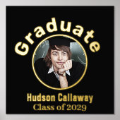 Gold Foil Afstuderen Poster Uw foto (Voorkant)