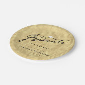 Gold Foil Afstuderen Script Stylish Graduparty Papieren Bordje (Gekanteld)