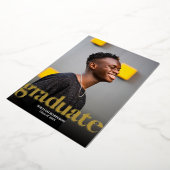 Gold FOIL AFSTUDEREN TWEE FOTO'S AFSTUDEREN Folie Uitnodiging (Gedraaid)