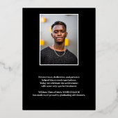 Gold FOIL AFSTUDEREN TWEE FOTO'S AFSTUDEREN Folie Uitnodiging (Achterkant)