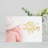 GOLD FOIL | Alles-foto Merry Folie Feestdagenkaart (Staand Voorkant)