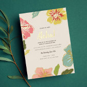 Gold Foil Aloha Hawaiian Graduation Invitations Folie Uitnodiging