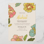 Gold Foil Aloha Hawaiian Graduation Invitations Folie Uitnodiging (Voorkant)