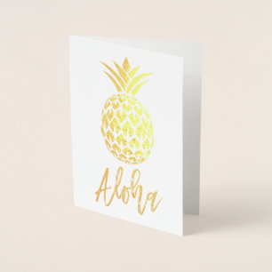 Gold Foil Aloha Kaart met ananassaplantaarn