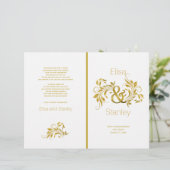 Gold foil ampersand scroll leaf bruiloft (Staand voorkant)