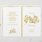 Gold foil ampersand scroll leaf bruiloft (Voorkant / Achterkant)