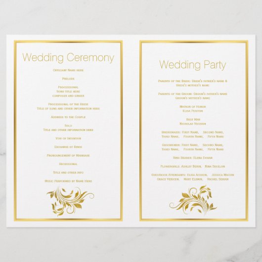 Gold foil ampersand scroll leaf bruiloft (Achterkant)