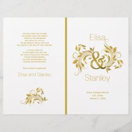 Gold foil ampersand scroll leaf bruiloft