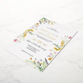 Gold foil anf wilde bloemen bruiloft folie feestdagenkaart (Gedraaid)
