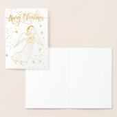 gold foil angel Merry Christmas card Folie Kaarten (Display)