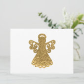 Gold Foil Angel Silhouette kerstflat Kaart (Staand voorkant)