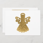 Gold Foil Angel Silhouette kerstflat Kaart (Voorkant / Achterkant)