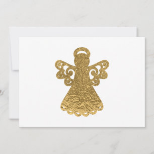 Gold Foil Angel Silhouette kerstflat Kaart