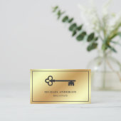 Gold Foil  Antiek Key Real Estate Visitekaartje (Staand voorkant)