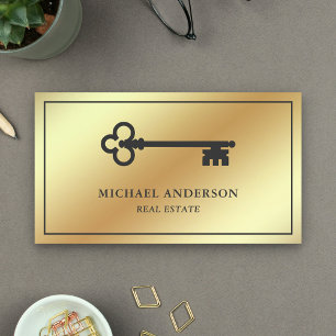 Gold Foil  Antiek Key Real Estate Visitekaartje