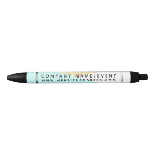 Gold Foil & Aqua, Modern Geometric Company/Event Zwarte Inkt Pen