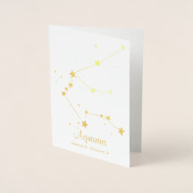 Gold Foil Aquarius Zodiac Sign Constellation