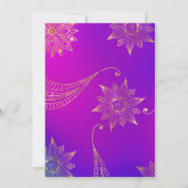 Gold Foil Arabian Bollywood Couples Shower Kaart (Achterkant)