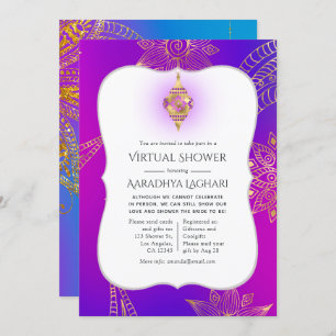 Gold Foil Arabian Bollywood Virtual Shower Kaart