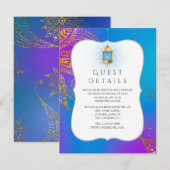 Gold Foil Arabian Bollywood Weduwest Details Informatiekaartje (Voorkant / Achterkant)