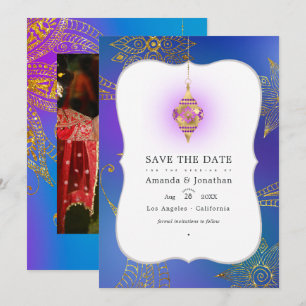 Gold Foil Arabian Bollywood Weduwfoto Save The Date