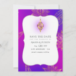 Gold Foil Arabian Bollywood Weduwschap Save The Date