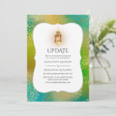 Gold Foil Arabian Bollywood Weduwupdate Kaart (Staand voorkant)