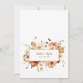 Gold Foil Arch Herfst Bloemen Pompoen Rust Wedding Kaart (Achterkant)