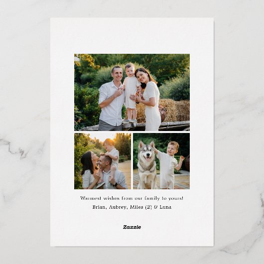 Gold Foil Arch Merry Christmas Photo Brown Folie Feestdagenkaart (Achterkant)