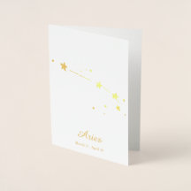 Gold Foil ARIES Zodiac Sign Constellation