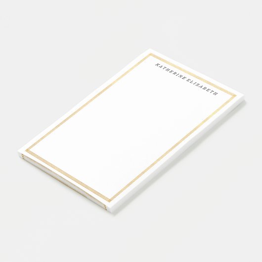 Gold Foil Art Deco Border Persoonlijke notitiepad Post-it® Notes (Schuin)