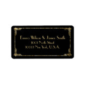 Gold Foil Art Deco Great Gatsby Adresetiketten Etiket (Voorkant)
