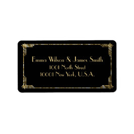 Gold Foil Art Deco Great Gatsby Adresetiketten Etiket