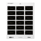 Gold Foil Art Deco Great Gatsby Adresetiketten Etiket (Full Sheet)
