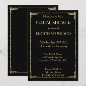 Gold Foil Art Deco Vrijgezellenfeest nodigt uit Kaart (Voorkant / Achterkant)