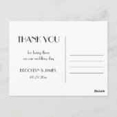 Gold Foil Art Deco Weddenschap Bedankt Black Briefkaart (Achterkant)