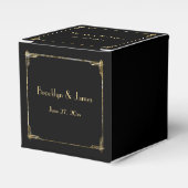 Gold Foil Art Deco Wedding Favor Boxes Bedankdoosjes (Voorkant Zijde)