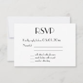 Gold Foil Art Deco Wedding RSVP Kaarten Black (Voorkant)