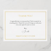 Gold Foil Art Sale Dank u kaart Sjabloon (Voorkant)