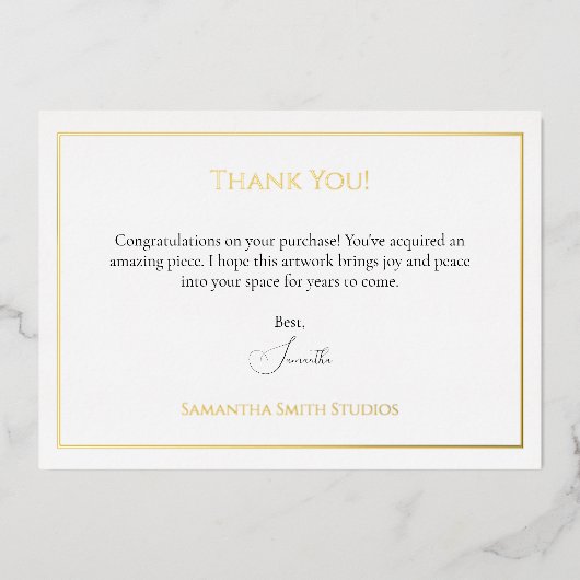 Gold Foil Art Sale Dank u kaart Sjabloon (Voorkant)