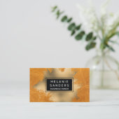 Gold Foil Artistic | metaalgoud | leer Visitekaartje (Staand voorkant)