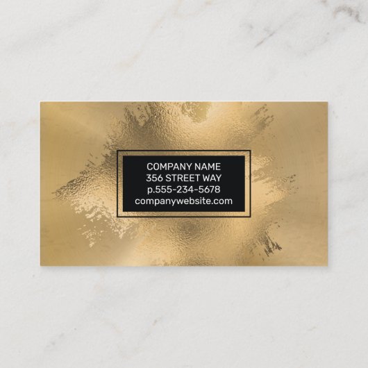 Gold Foil Artistic | metallische achtergrond Visitekaartje (Achterkant)
