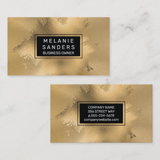 Gold Foil Artistic | metallische achtergrond Visitekaartje (Voorkant / Achterkant)