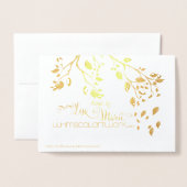Gold Foil Autumn Trees in sneeuwse Thanksgiving Folie Kaarten (Met envelop)