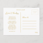 Gold Foil Baby Bedankt Sip & See Briefkaart (Achterkant)