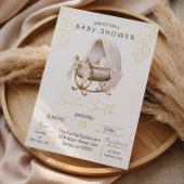 Gold Foil Baby Shower Elegant Script Cradle Folie Uitnodiging