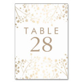 Gold Foil Baby's Breath Wedding Table Numbers Kaart (Achterkant)